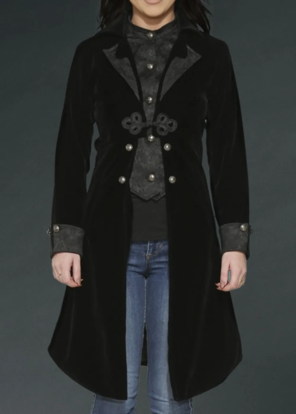 Black Velvet Gothic Coat Jacket