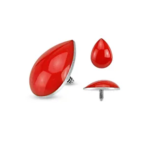 Blood Teardrop Steel Dermal Anchor Top