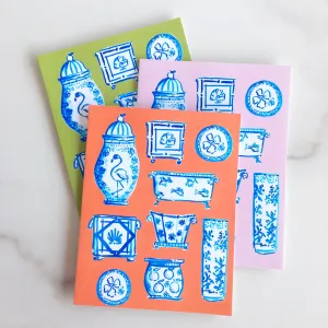 Blue and White meet the Tropics Note Cards