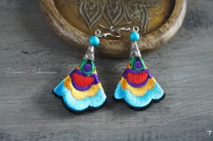 Boho Hippie Ocean Glow Embroidered Earrings!