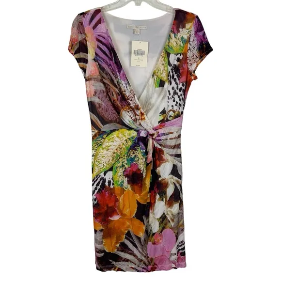 Boston Proper NWT Surplice Tropical Sheath Dress Women’s Size 6