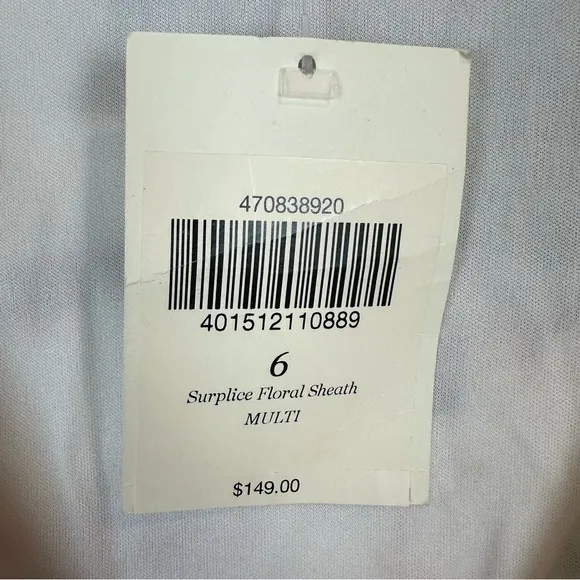 Boston Proper NWT Surplice Tropical Sheath Dress Women’s Size 6