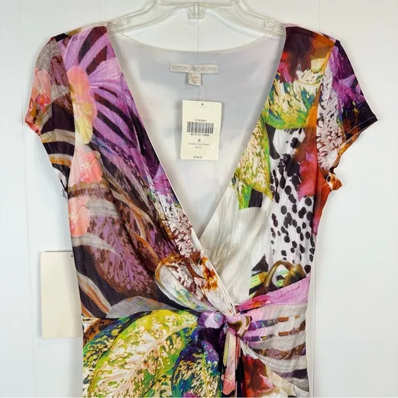 Boston Proper NWT Surplice Tropical Sheath Dress Women’s Size 6