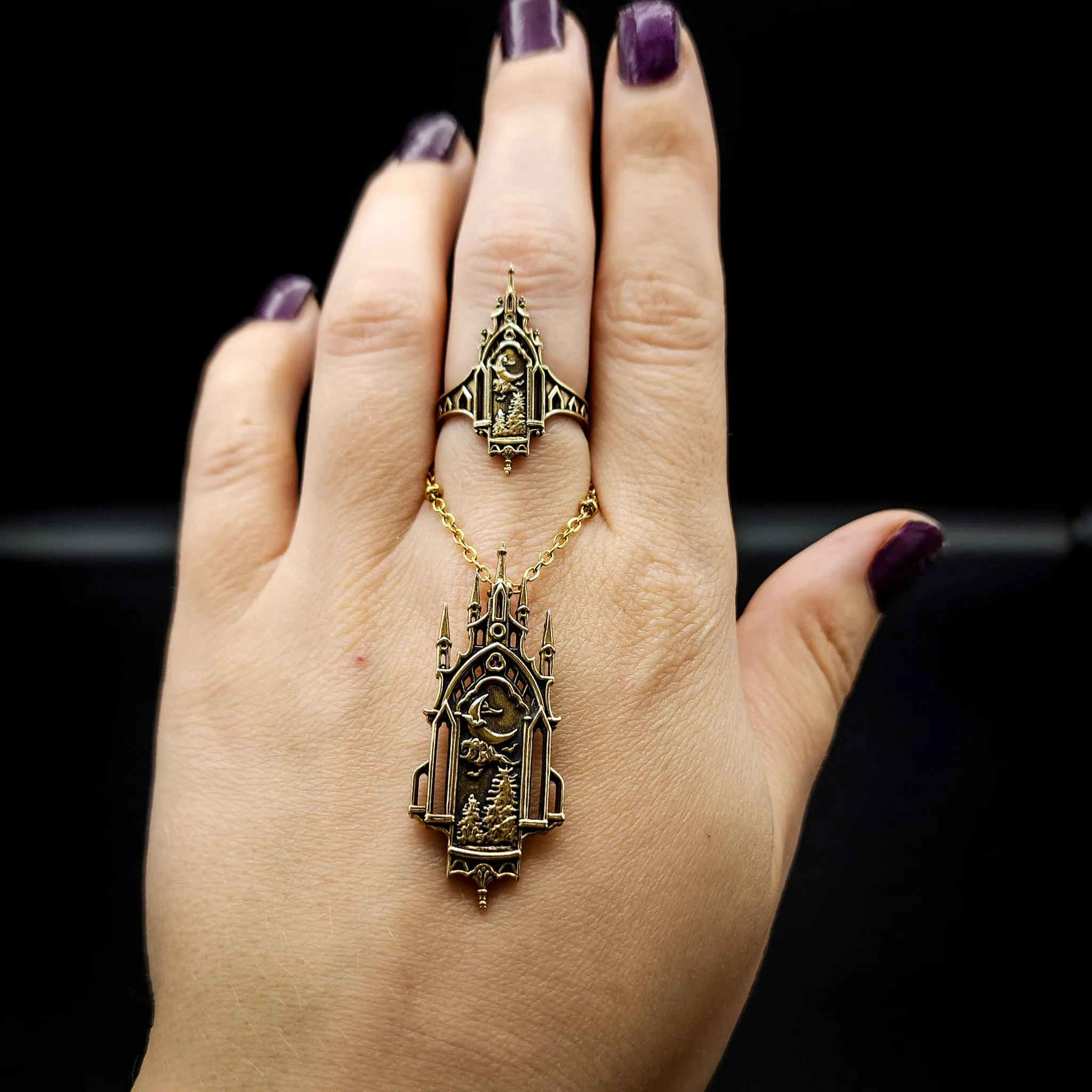 Brass Midnight Cathedral Necklace