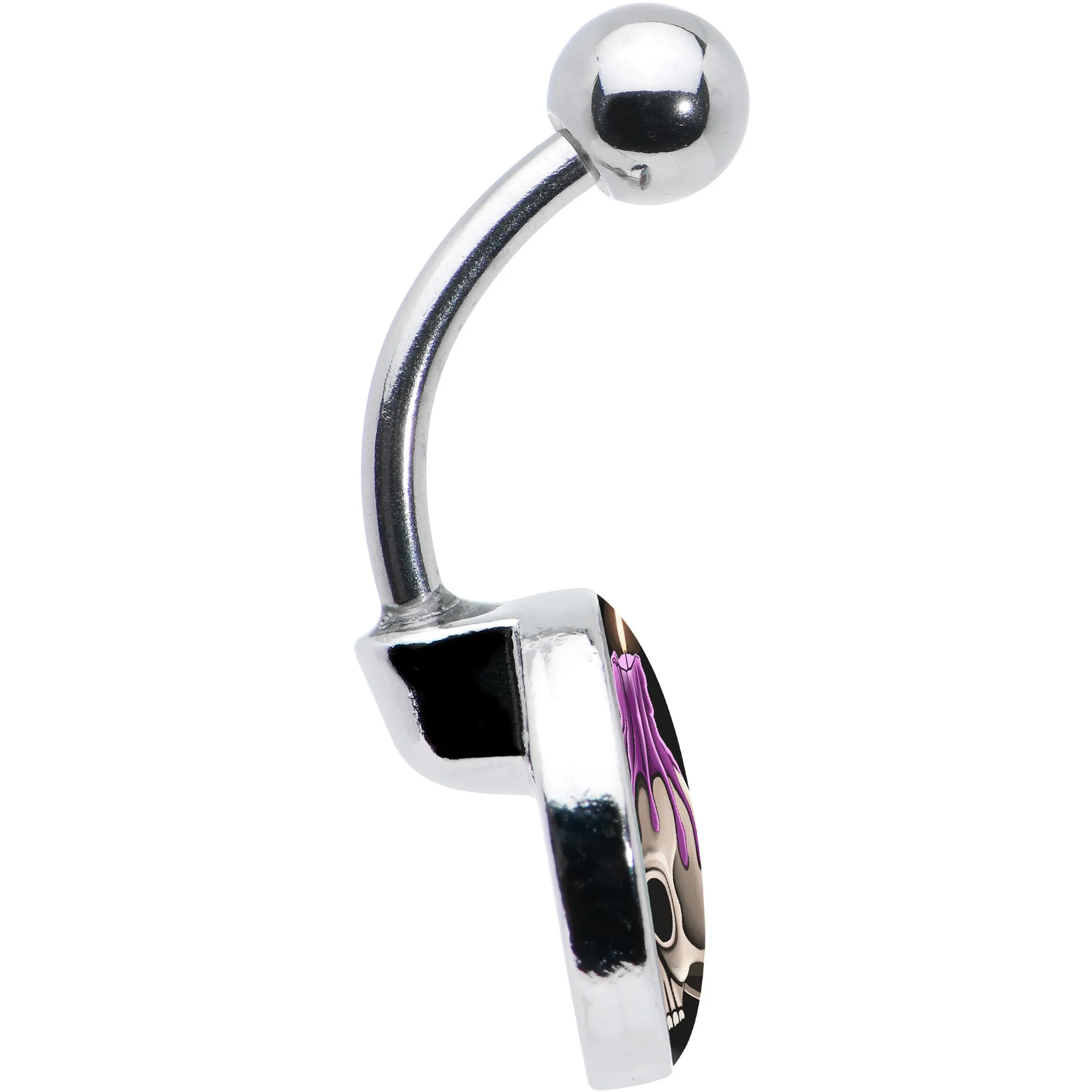 Burning Skull Candle Belly Ring