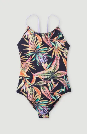 Cali Badeanzug | Black Tropical Flower