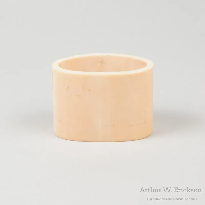 Carved Ivory Polar Bear Head Napkin Ring