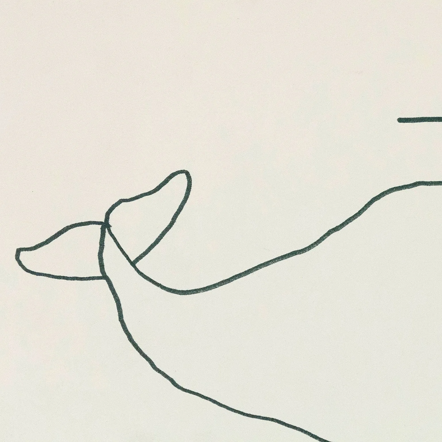 CHARLES PACHTER "WHALE & STREETCAR" DRAWING, 1977