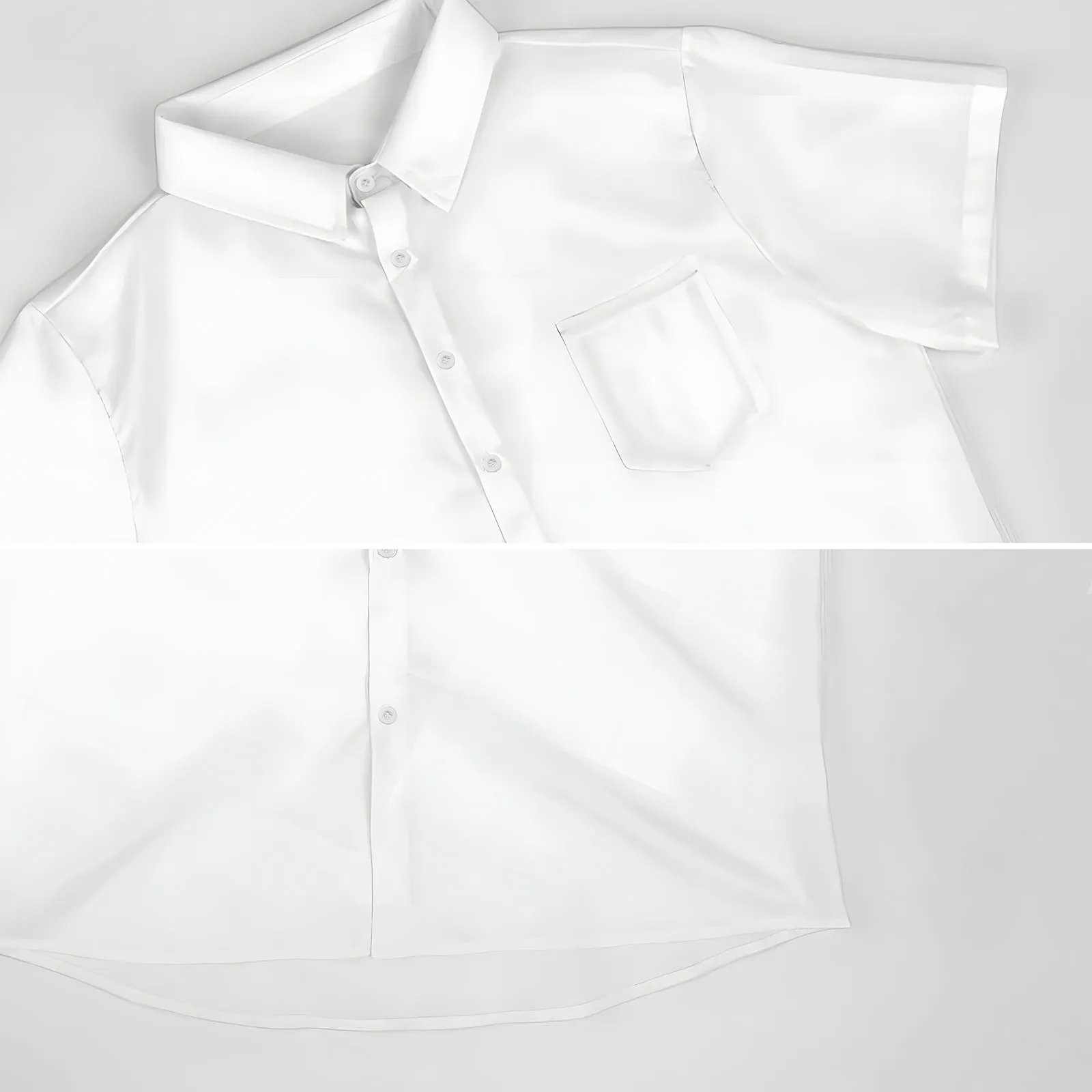 Checked Leopard Gradient Print Short Sleeve Shirt 2404001709