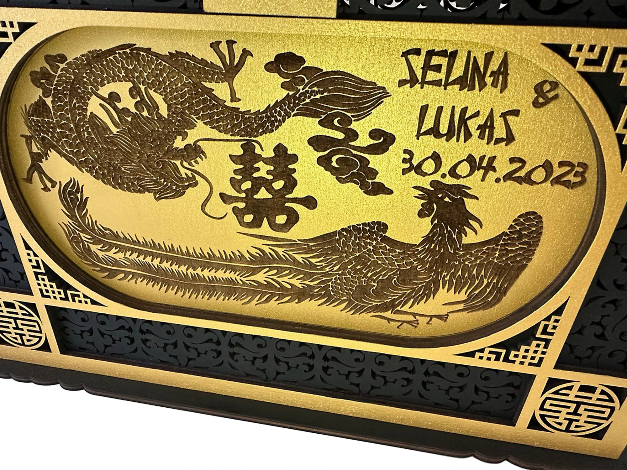 Chinese Wedding Card Box, Oriental Wedding Envelopes Holder, Chinese dragon, Wedding Gift, Handmade Gifts