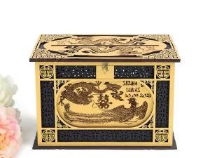 Chinese Wedding Card Box, Oriental Wedding Envelopes Holder, Chinese dragon, Wedding Gift, Handmade Gifts
