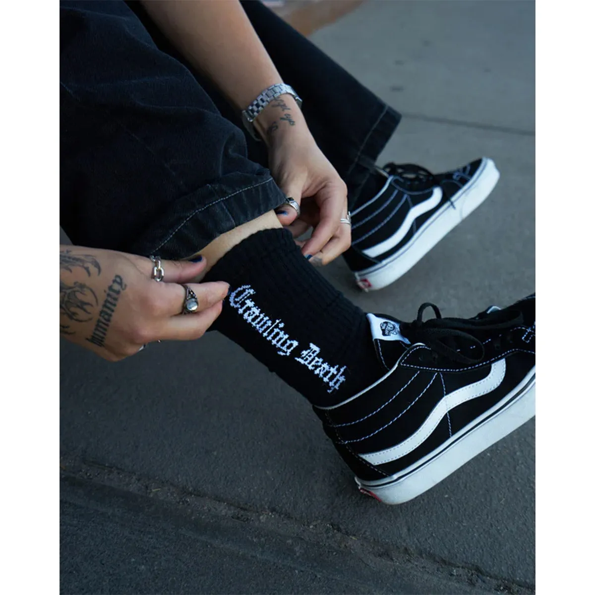 Crawling Death - Gothic Logo Socks Black