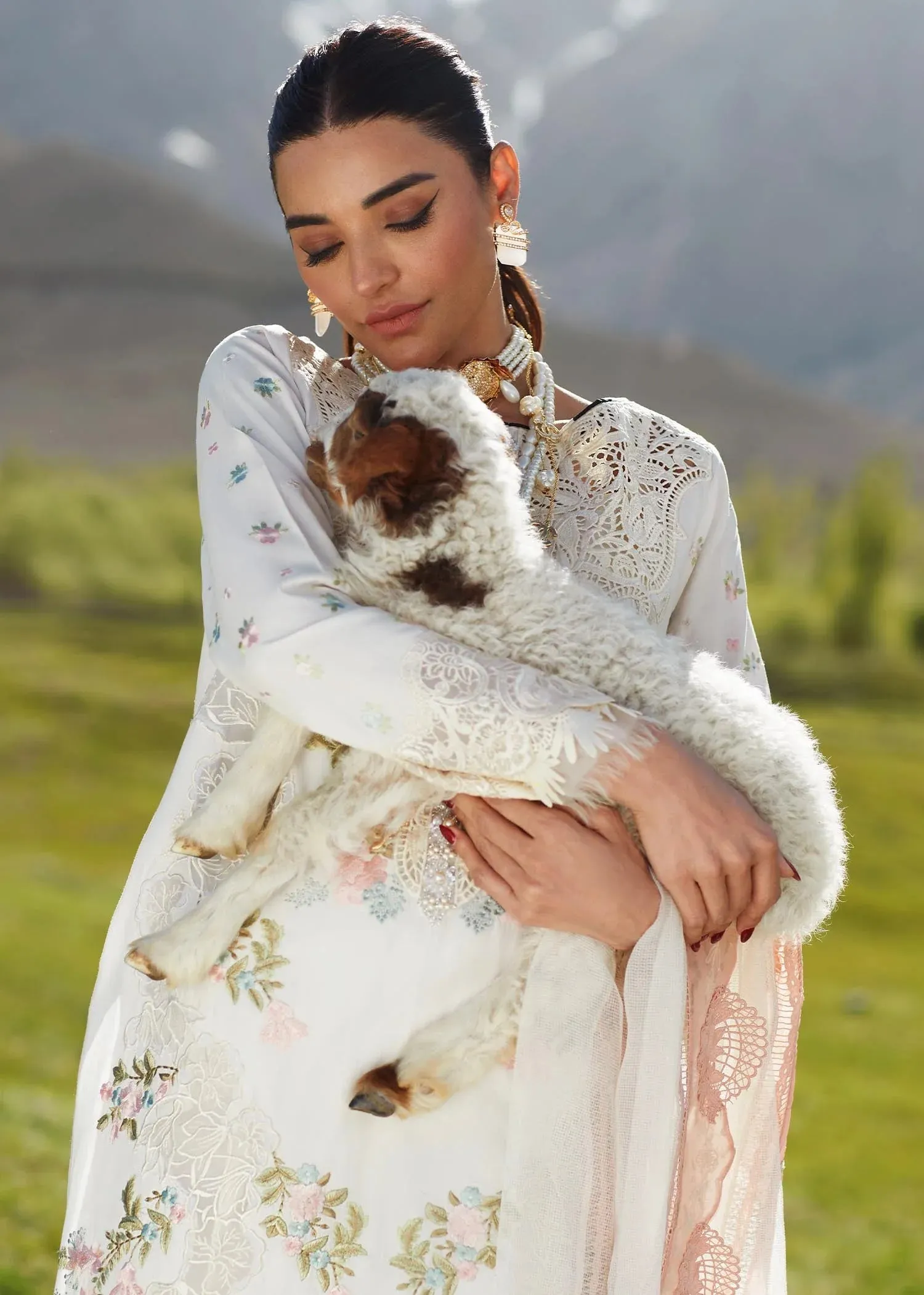 Crimson Luxury Lawn Embroidered Collection Unstitched Summer in the Meadows - D1 A