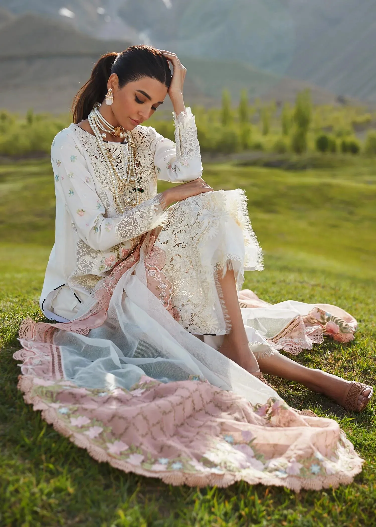 Crimson Luxury Lawn Embroidered Collection Unstitched Summer in the Meadows - D1 A