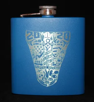 Custom Laser Engraved 6 oz Stainless Steel powder coated Flask USNA USMMA USAFA