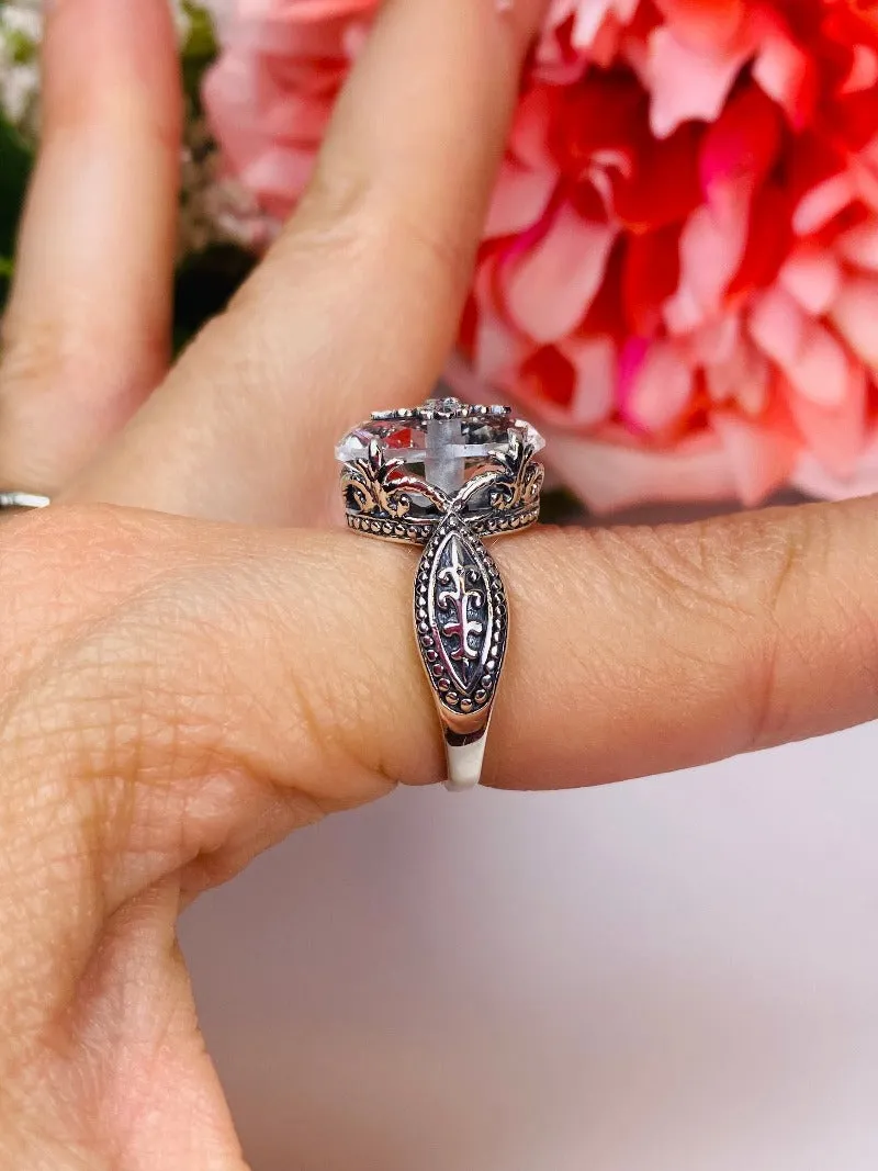 D133e, Gothic Ring, Embellished Gemstones, Dragon Filigree, Vintage Jewelry Design#D133e