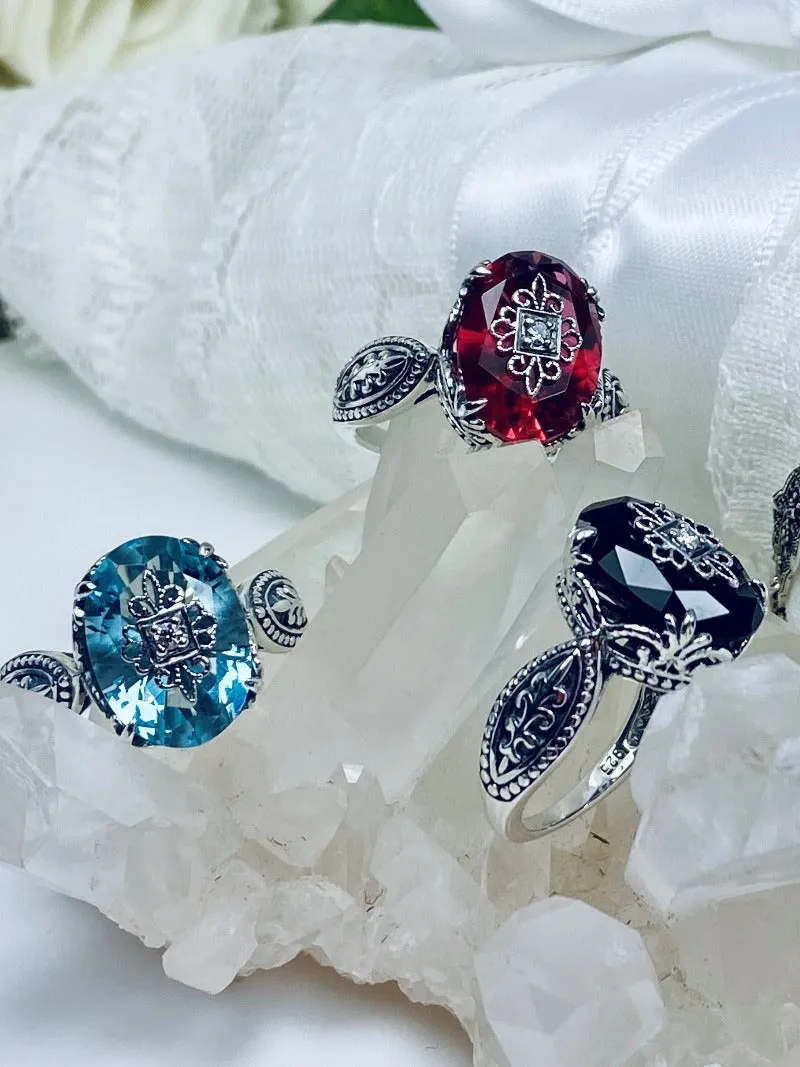 D133e, Gothic Ring, Embellished Gemstones, Dragon Filigree, Vintage Jewelry Design#D133e