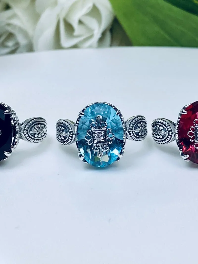 D133e, Gothic Ring, Embellished Gemstones, Dragon Filigree, Vintage Jewelry Design#D133e