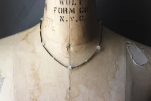 Dapple. Moonstone & Opal Station Necklace.