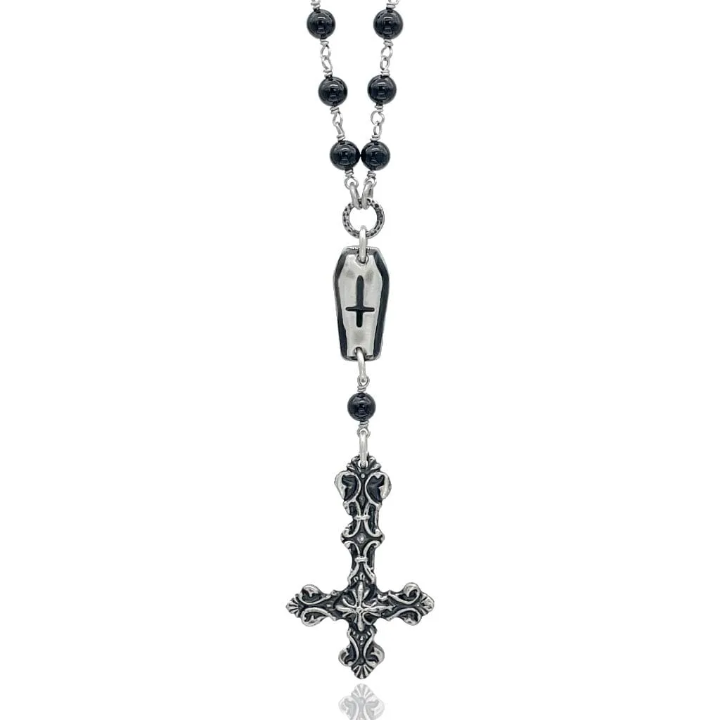 Dark Desire Beaded Rosary Necklace
