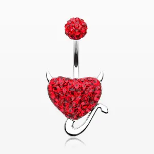 Devil's Heart Multi-Gem Sparkle Belly Button Ring