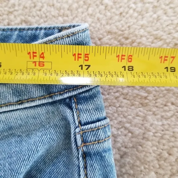 Driftwood Colette Embroidered Cuff Cropped High Rise Jeans Size 14