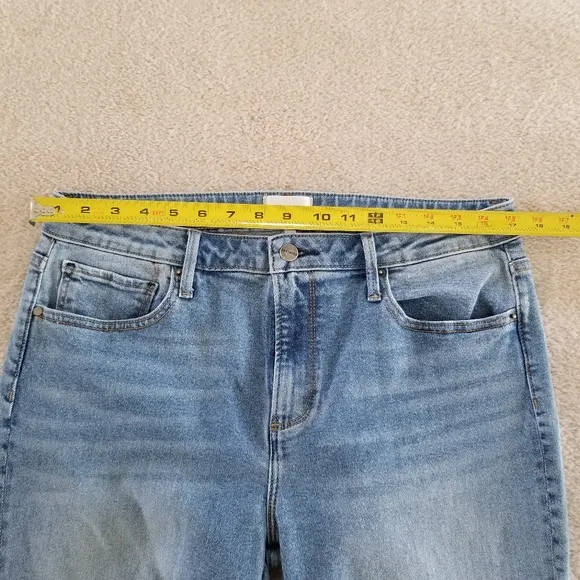 Driftwood Colette Embroidered Cuff Cropped High Rise Jeans Size 14