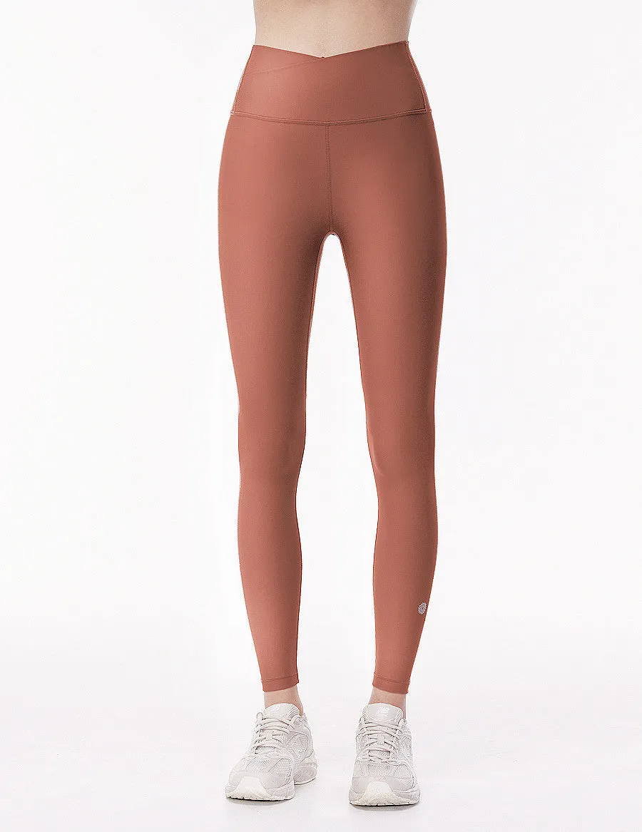 easyoga LA-VEDA Stress Free High Rise Tights - R37 Cedar Red