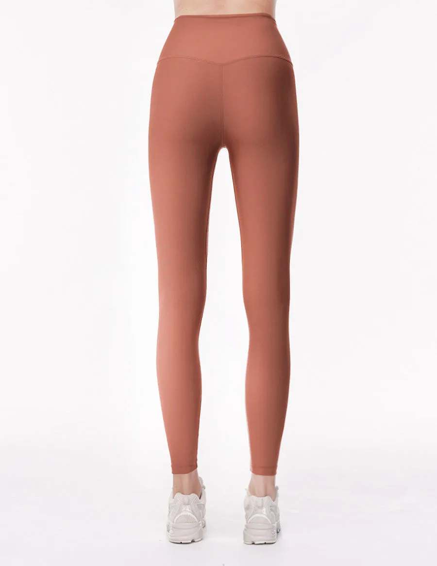easyoga LA-VEDA Stress Free High Rise Tights - R37 Cedar Red