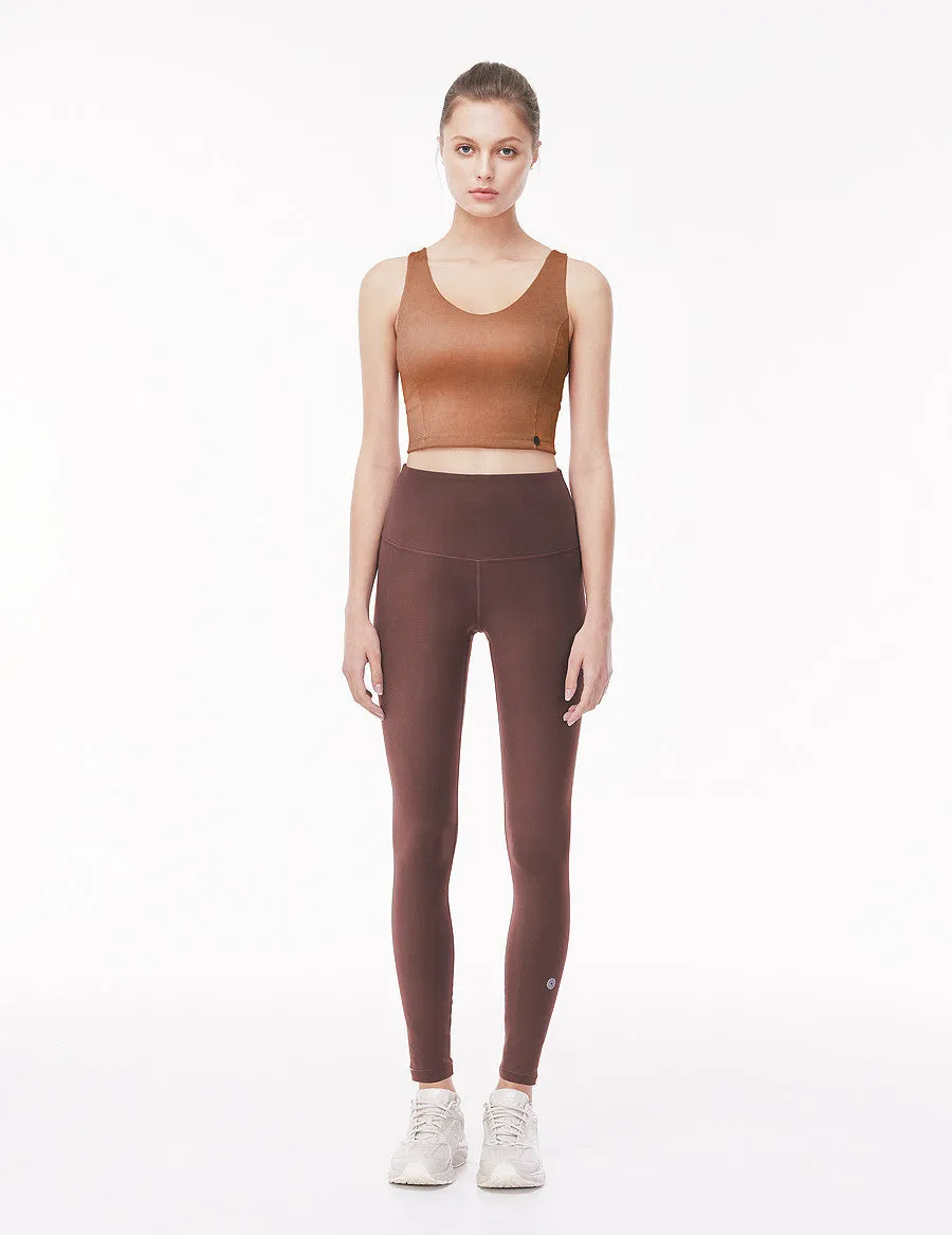 easyoga LA-VEDA Vintage Rib Cropped Tank - R37 Cedar Red