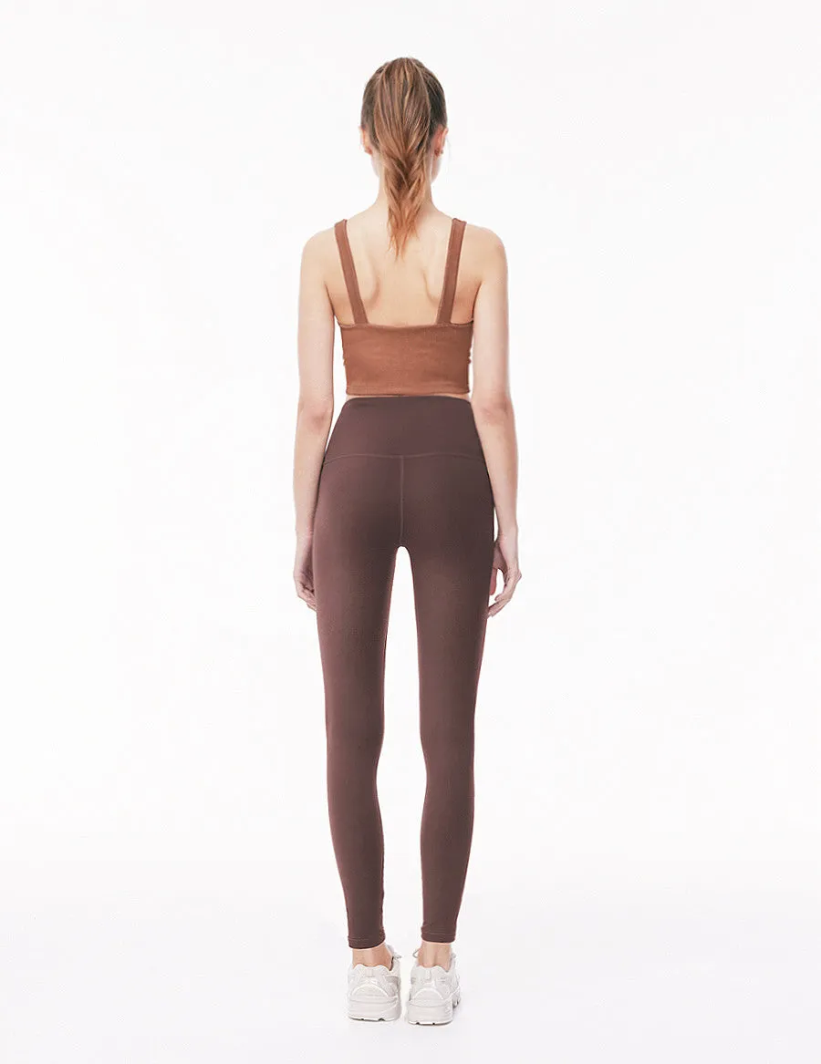 easyoga LA-VEDA Vintage Rib Cropped Tank - R37 Cedar Red