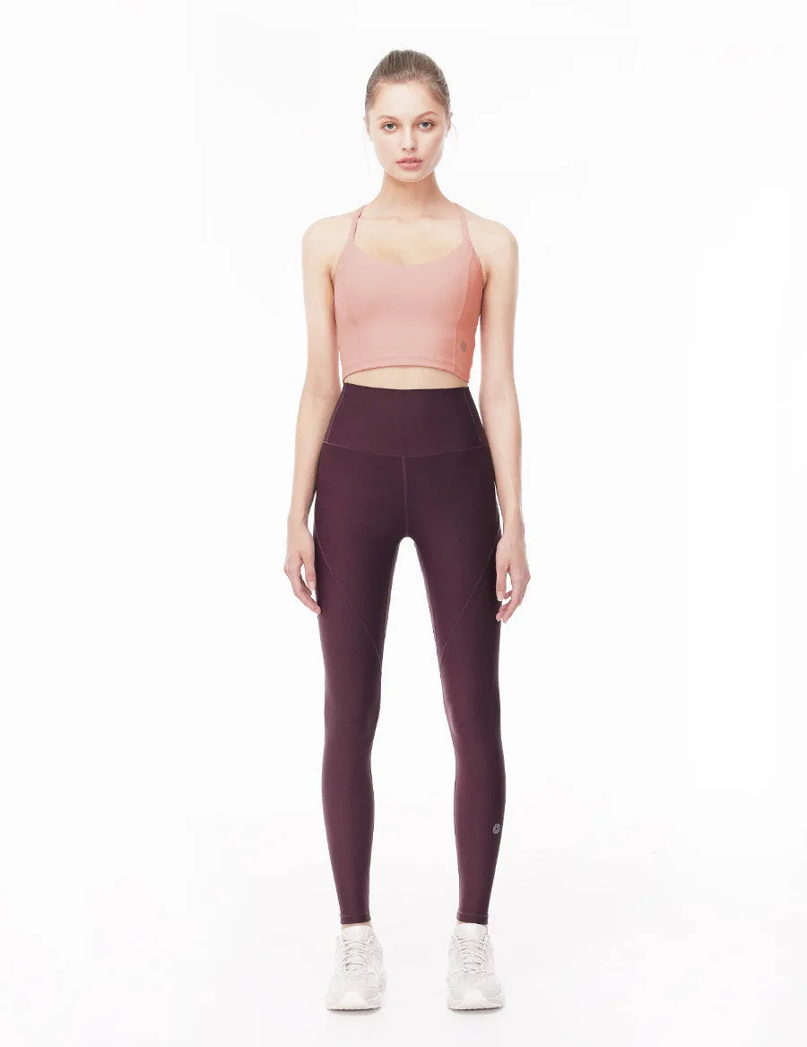 easyoga LESPIRO V-Neck Cross Back Cropped Tank - O04 Salmon