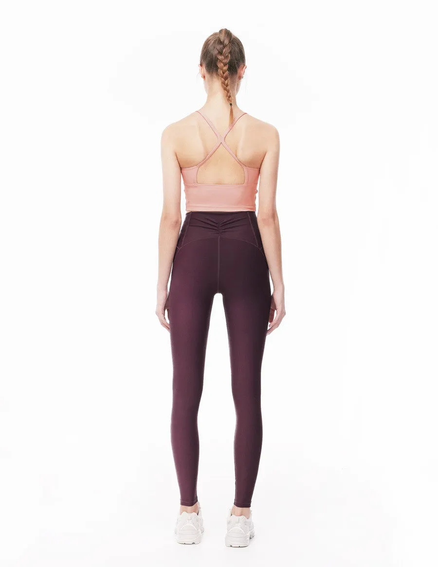 easyoga LESPIRO V-Neck Cross Back Cropped Tank - O04 Salmon
