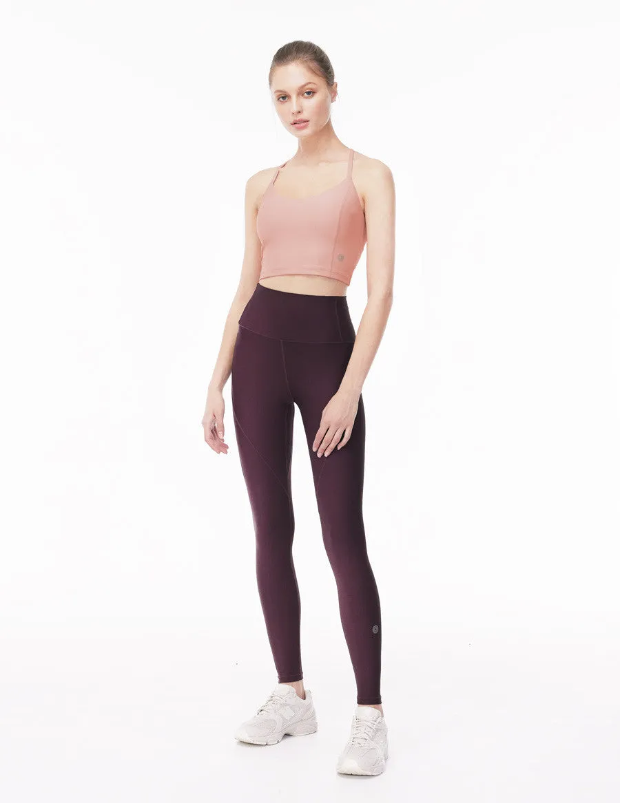easyoga LESPIRO V-Neck Cross Back Cropped Tank - O04 Salmon