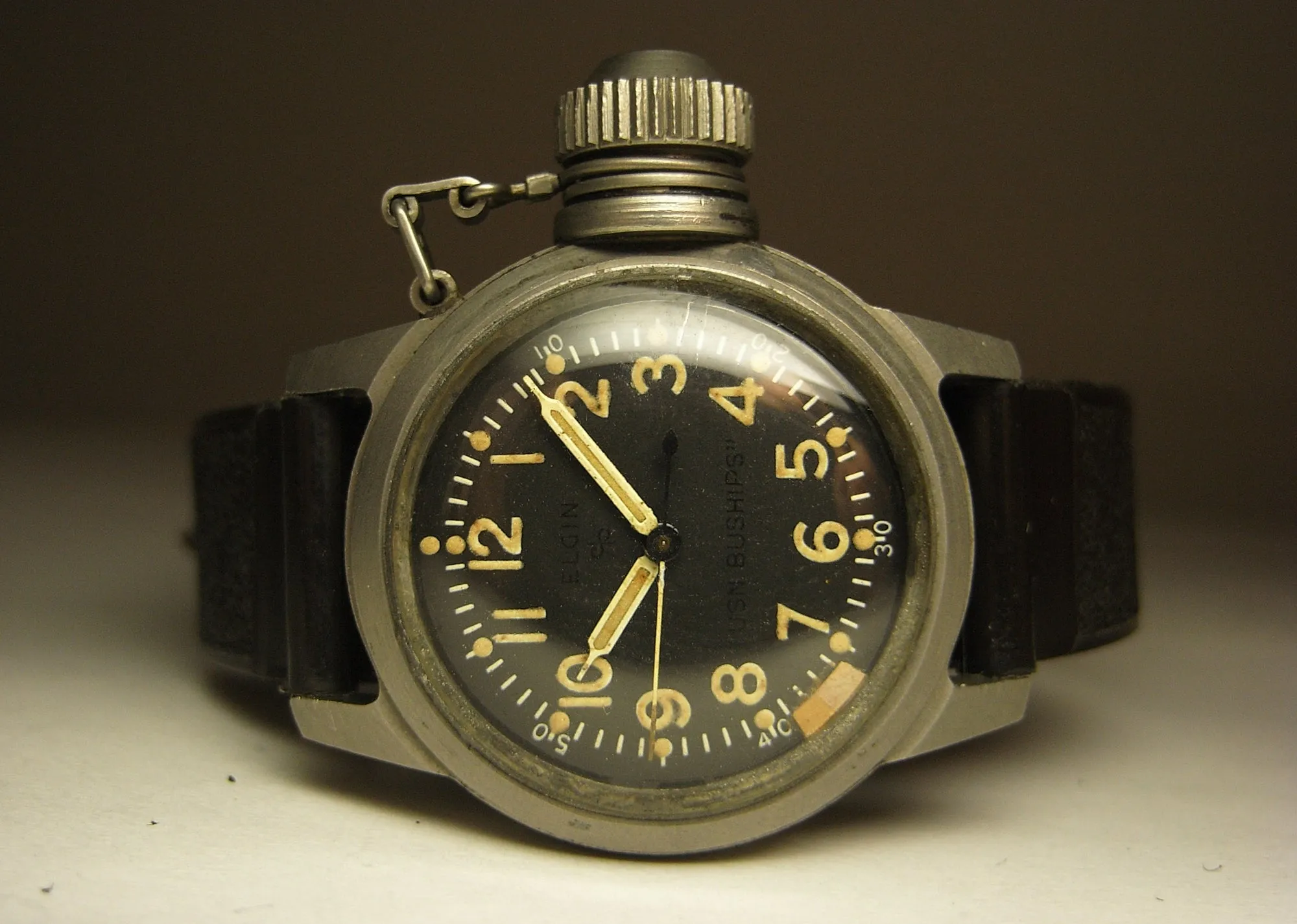 ELGIN U.S.MILITARY NAVY UDT DIVER'S CANTEEN WATCH MINT 1950 KOREAN WAR