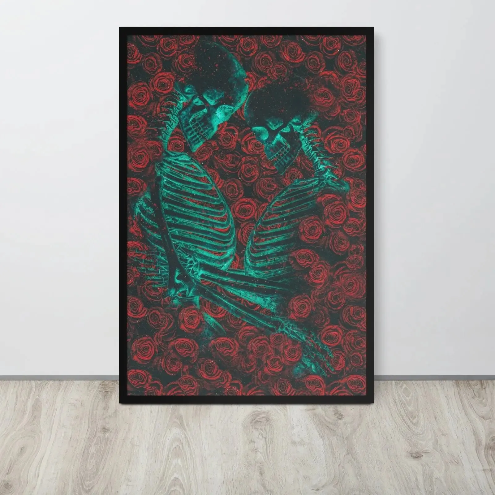 Eternal Embrace – Skeletons in Love Framed Poster
