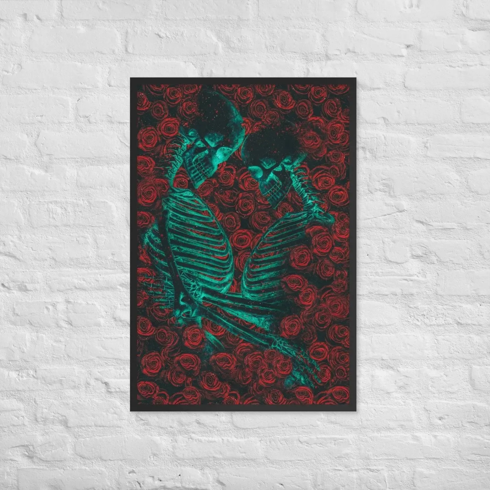 Eternal Embrace – Skeletons in Love Framed Poster