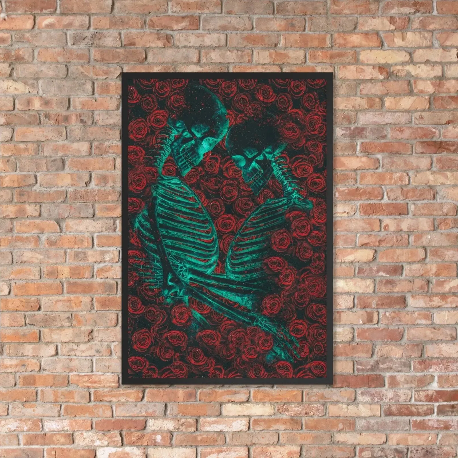 Eternal Embrace – Skeletons in Love Framed Poster