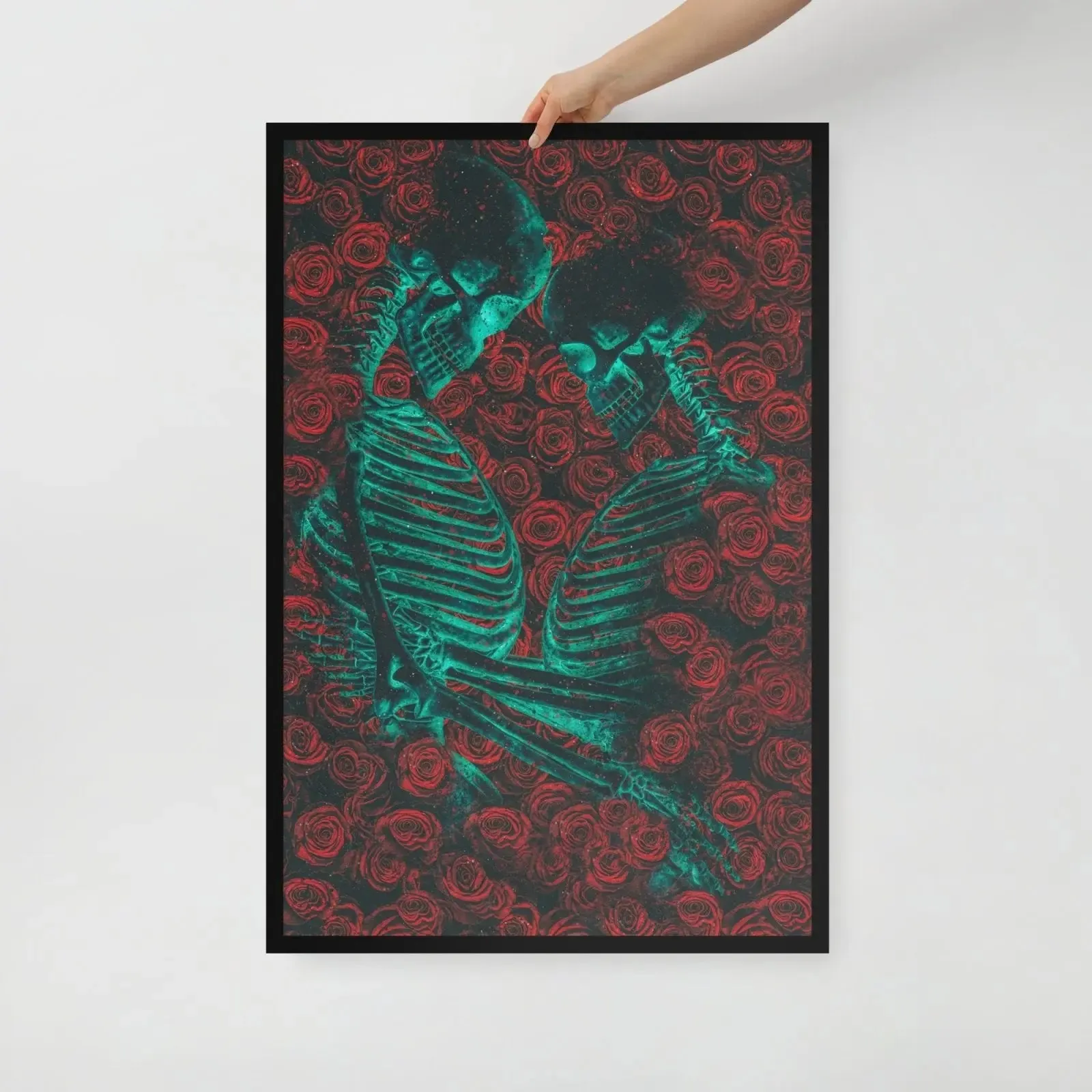 Eternal Embrace – Skeletons in Love Framed Poster