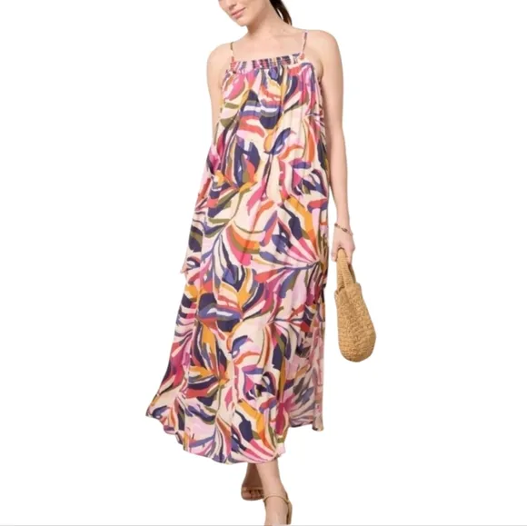 Evereve's The Evelyn Dress with Abstract Tropical Floral Print Flowy A-line