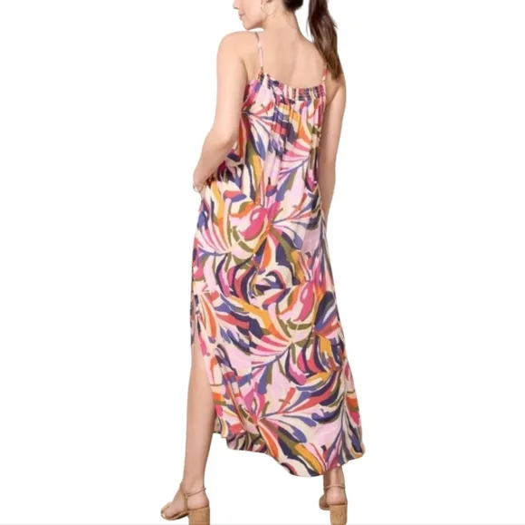 Evereve's The Evelyn Dress with Abstract Tropical Floral Print Flowy A-line
