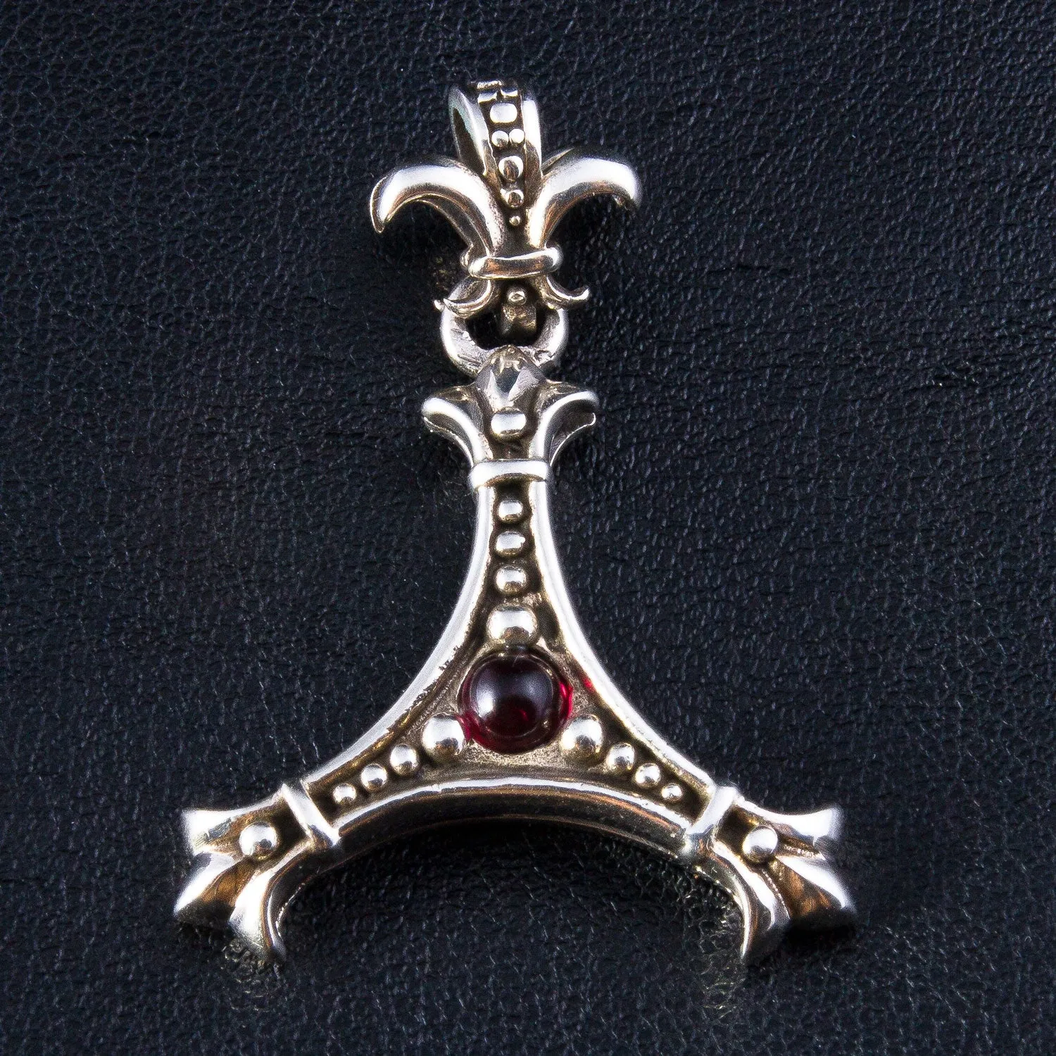 Fleur De Lis Sterling Silver Guitar Pick Holder Pendant