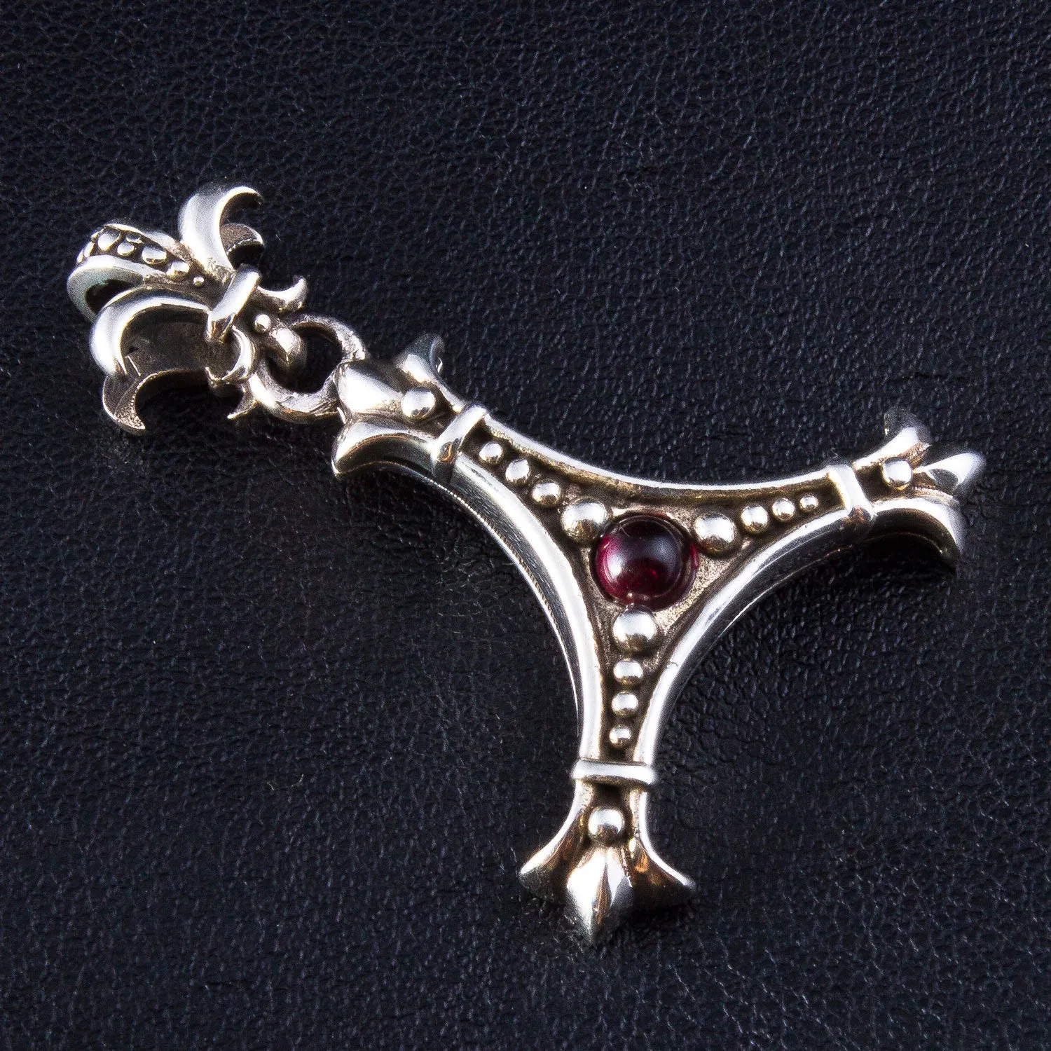 Fleur De Lis Sterling Silver Guitar Pick Holder Pendant