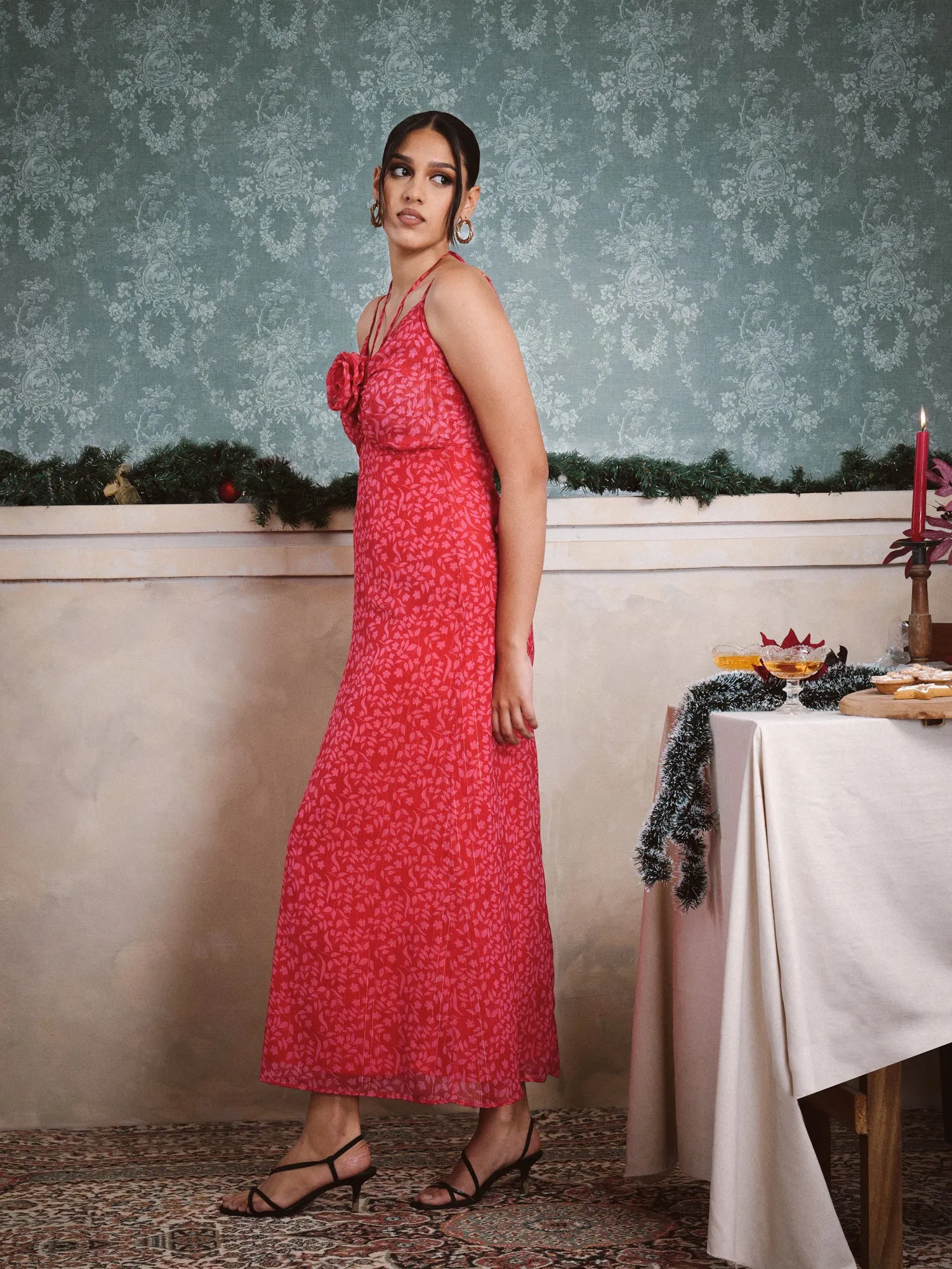 Flower Detail Maxi Dress
