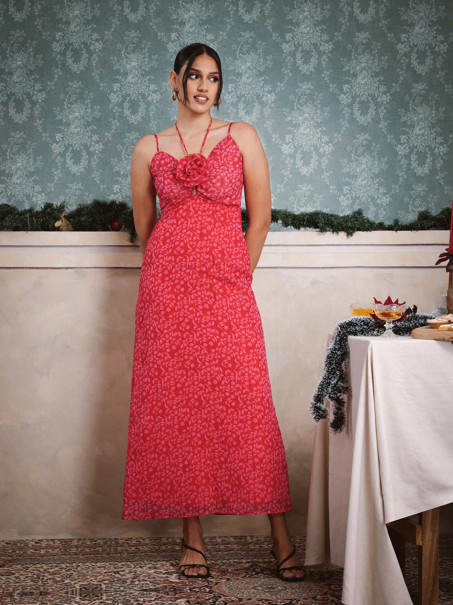 Flower Detail Maxi Dress