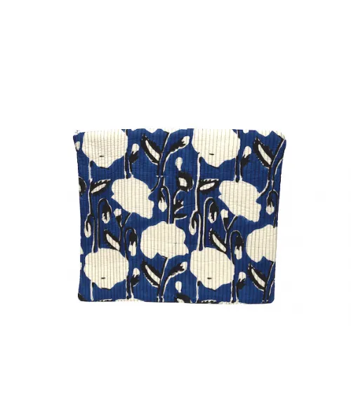 FLOWER PRINT POCKET - BLUE
