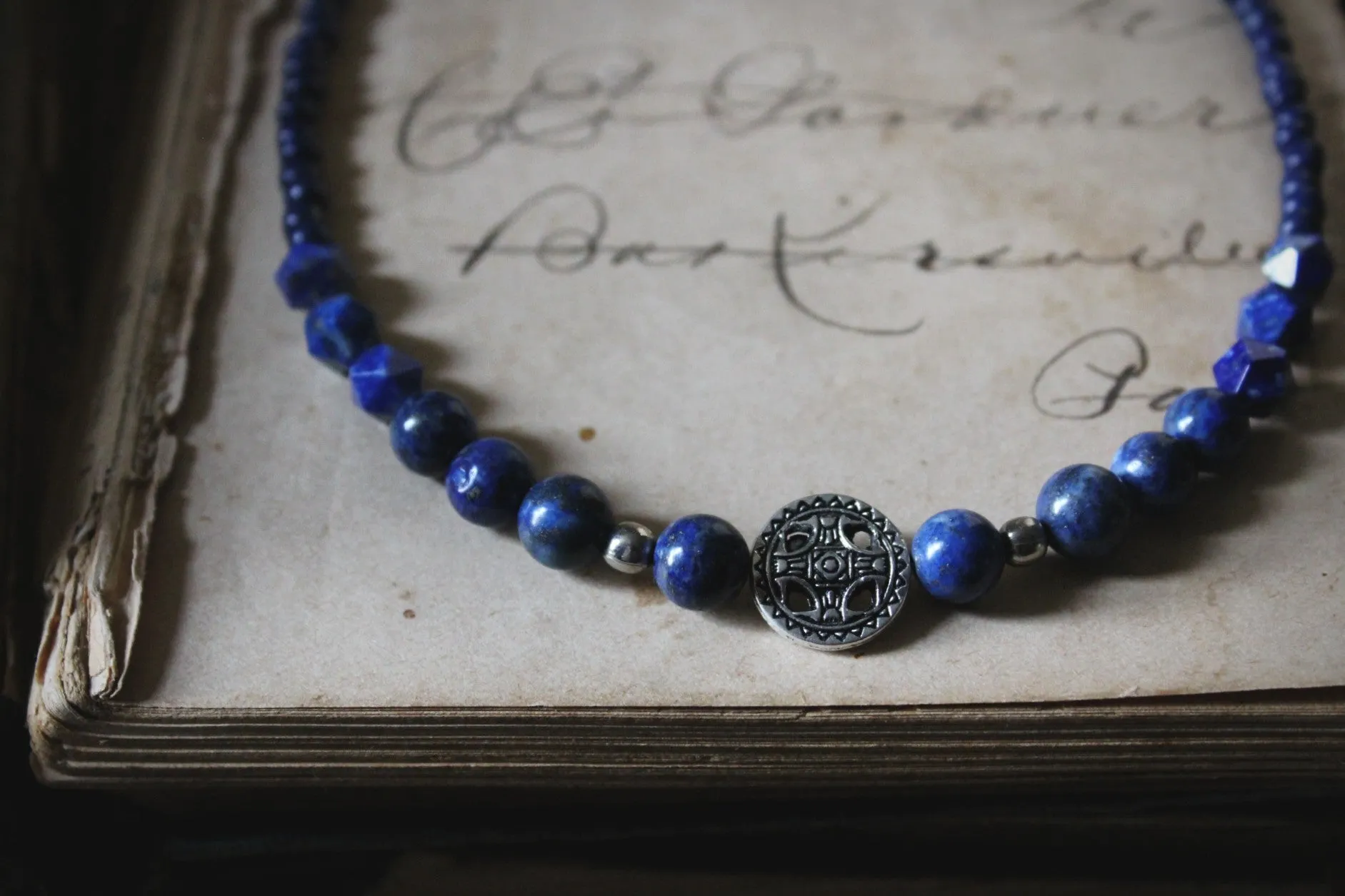 From The North. Lapis & Glass Beaded Necklace.