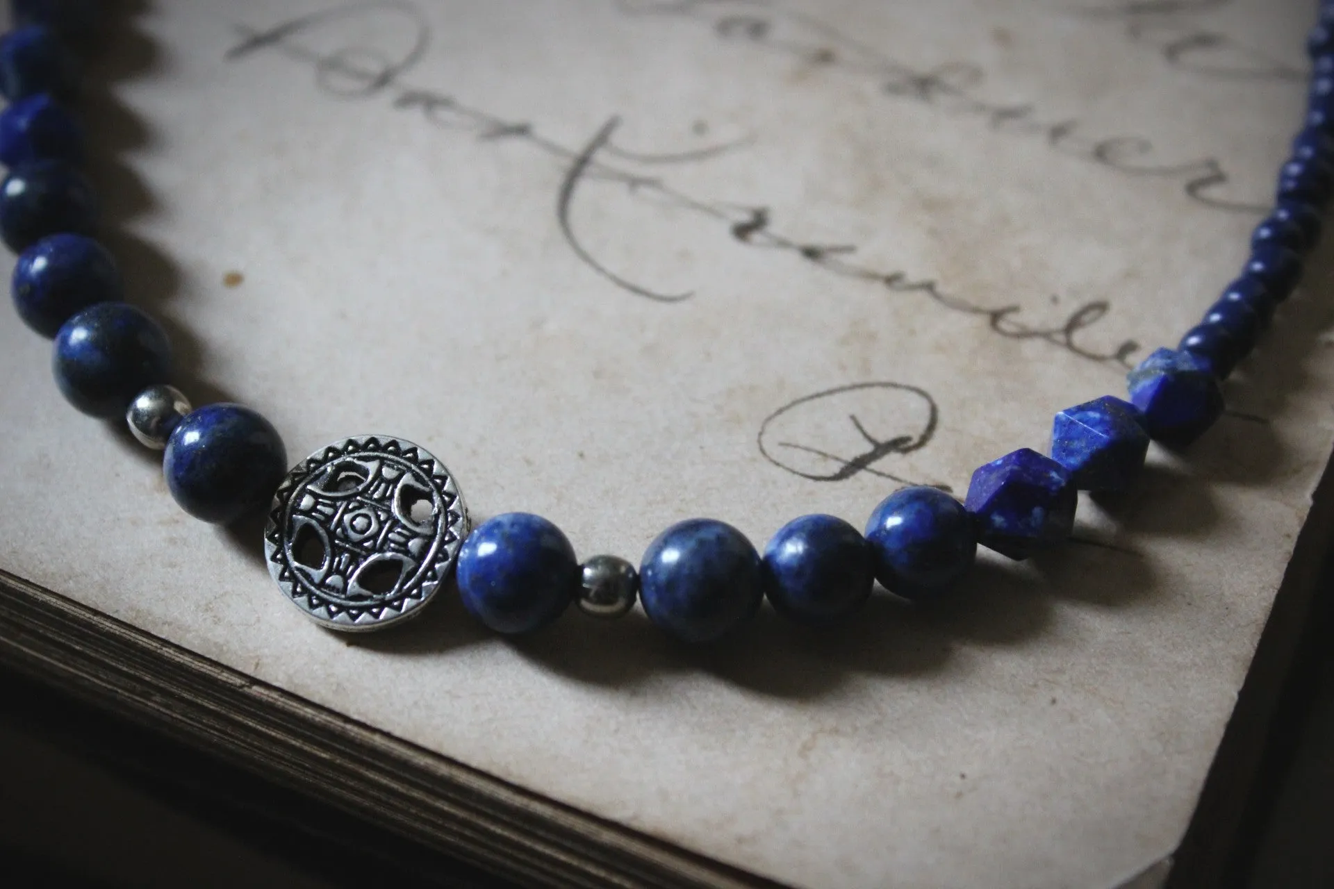 From The North. Lapis & Glass Beaded Necklace.