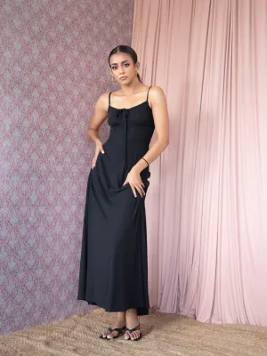 Front Tie-Up Midi Dress