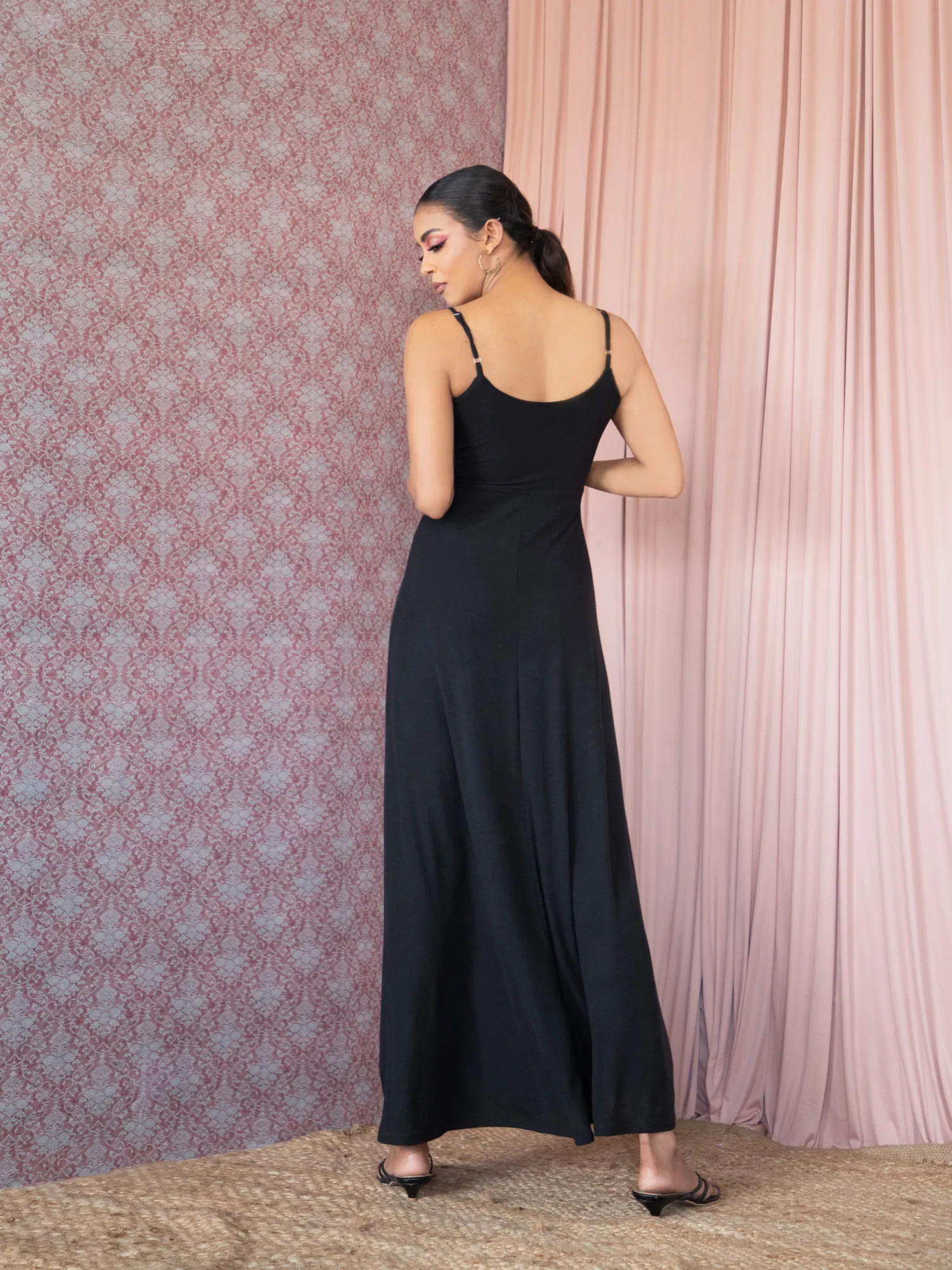 Front Tie-Up Midi Dress